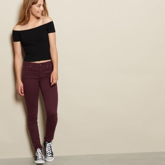 Garage Burgundy High Waist Jegging 